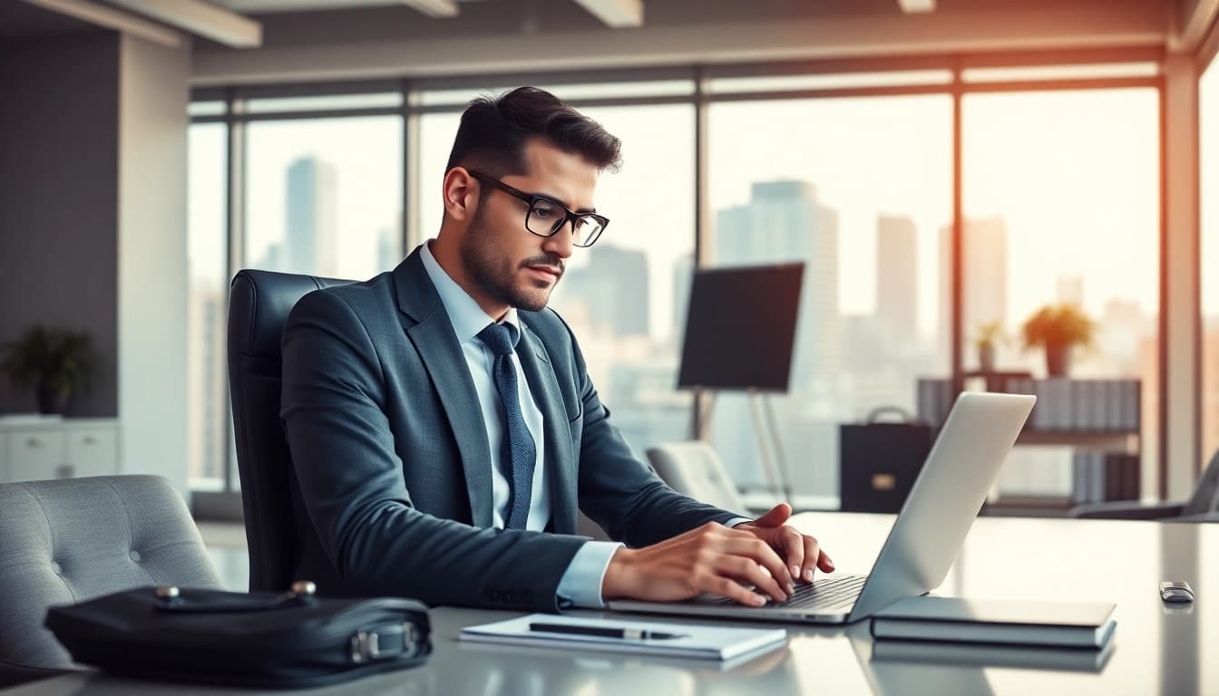 Professioneller Headhunter Schweiz bei der Arbeit in einem modernen Büro.