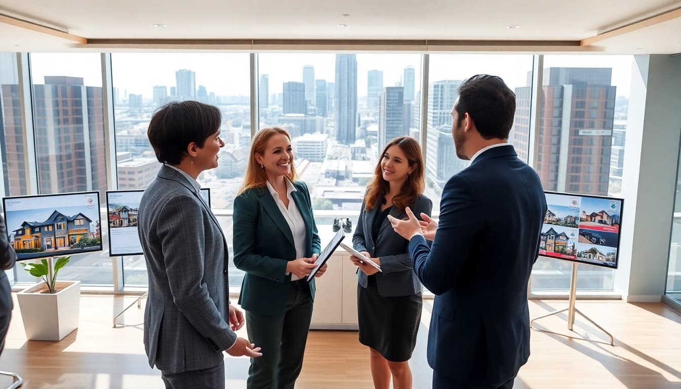 Immobilienmakler Frankfurt Sachsenhausen berät Klienten in modernem Büro.