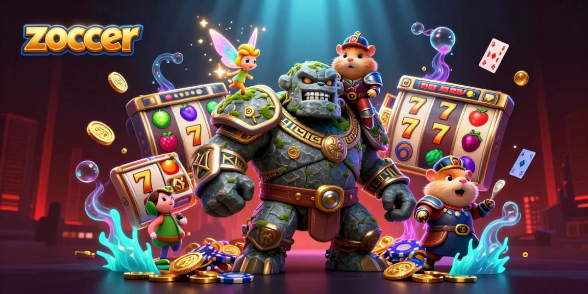 Engage in zoccer action with vibrant slot reels and immersive casino elements.