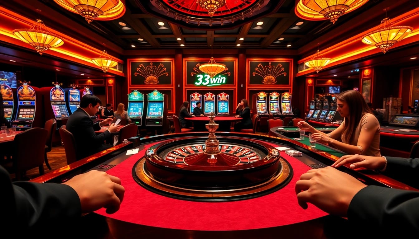 Experience the excitement of gambling at 33win casino with dynamic roulette gameplay.