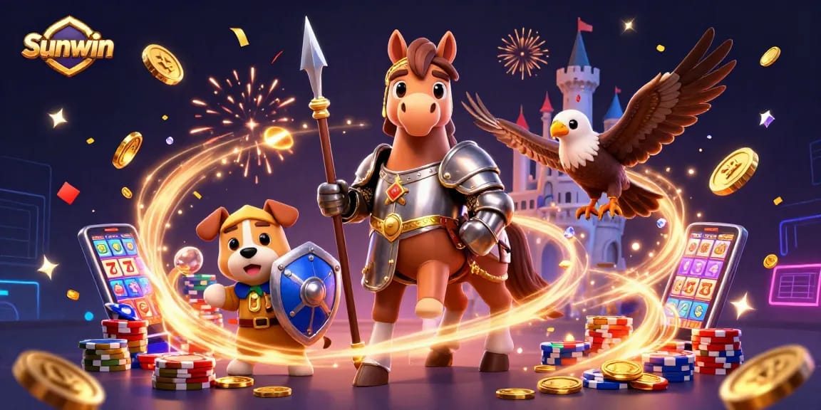 Spin the reels with Sunwin's thrilling 3D gaming characters in an exciting casino atmosphere.