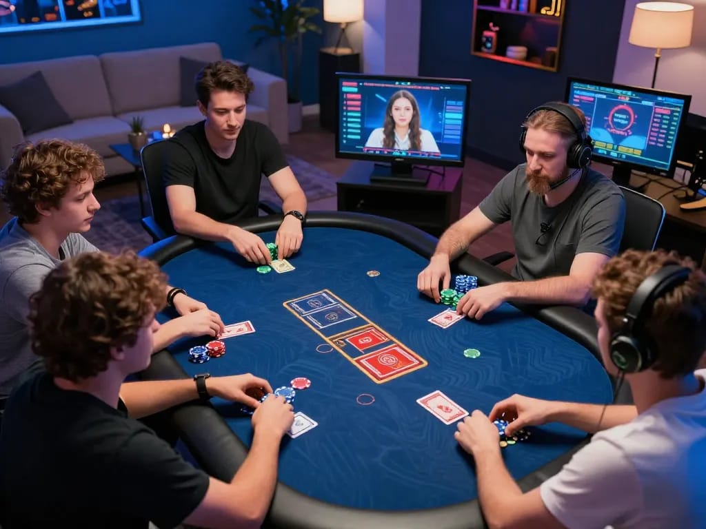 Engaging online poker gameplay on the mk8 platform featuring vibrant chips and cards.