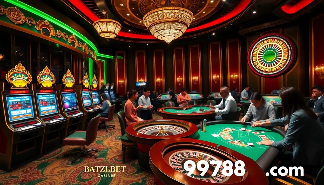 Experience the thrill of gaming at 9789bet.com with vibrant casino visuals and excited players.