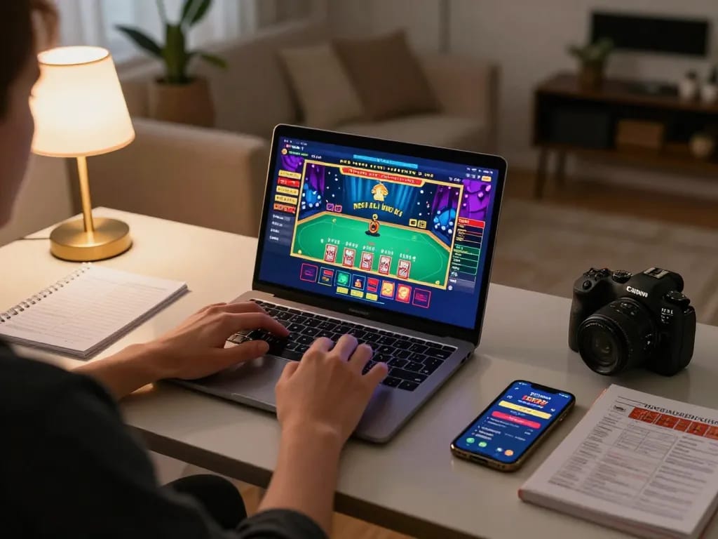 Experience intense gameplay at MB66 with a vibrant live blackjack session in a cozy home setting