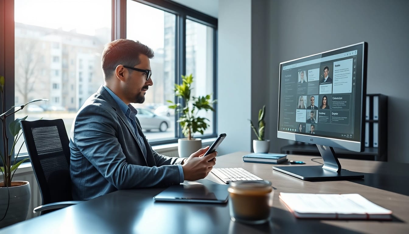 Headhunter Heidelberg berät Kandidaten in einem modernen Büro.