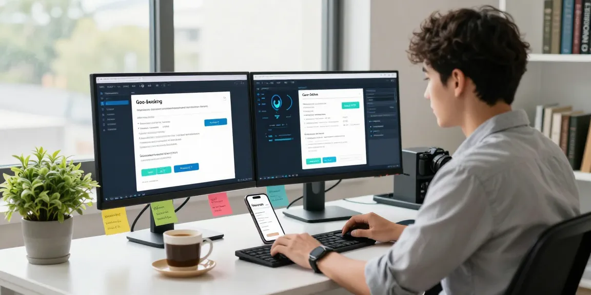 Young tech enthusiast exploring geoblocking umgehen ohne VPN solutions in an engaging digital workspace