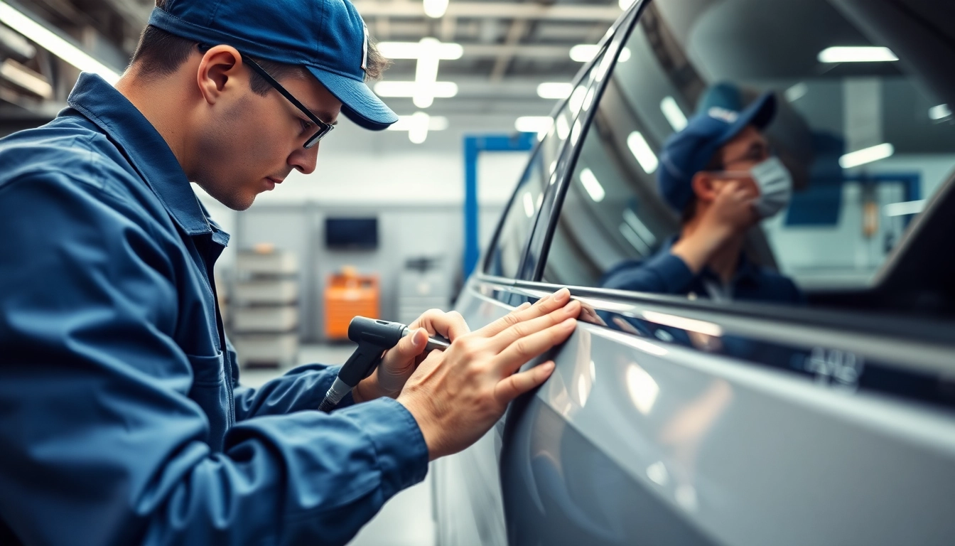 Dellenreparatur München professionell durchführen, Technik im Werkstattumfeld.