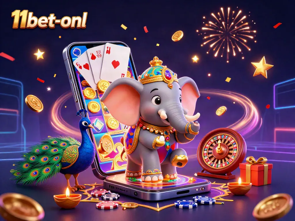 Engage with the excitement of gaming at 11bet-onl, featuring vibrant visuals of slots and jackpots.