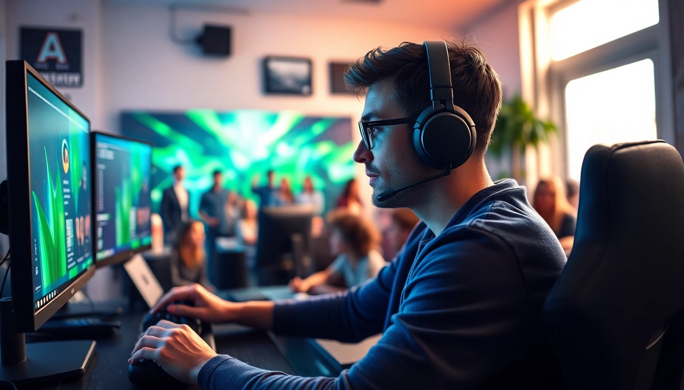 Twitch Streamer Österreich in action beim Streaming mit lebendigem Setup