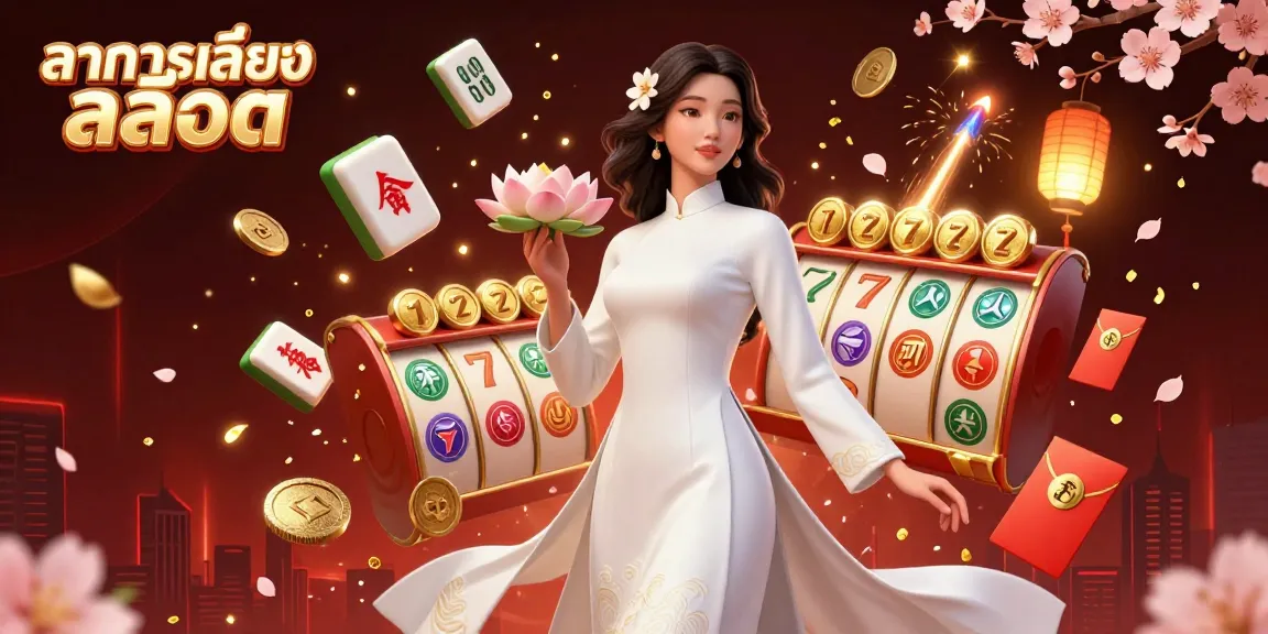 Experience ทดลองเล่นสล็อต with thrilling slot elements and enchanting visuals in this vibrant gaming scene.