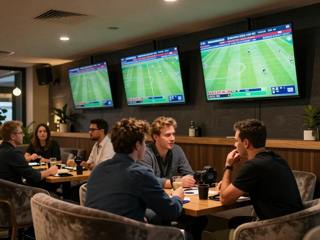 Keonhacaii users analyzing live odds in a high-energy sports betting lounge.