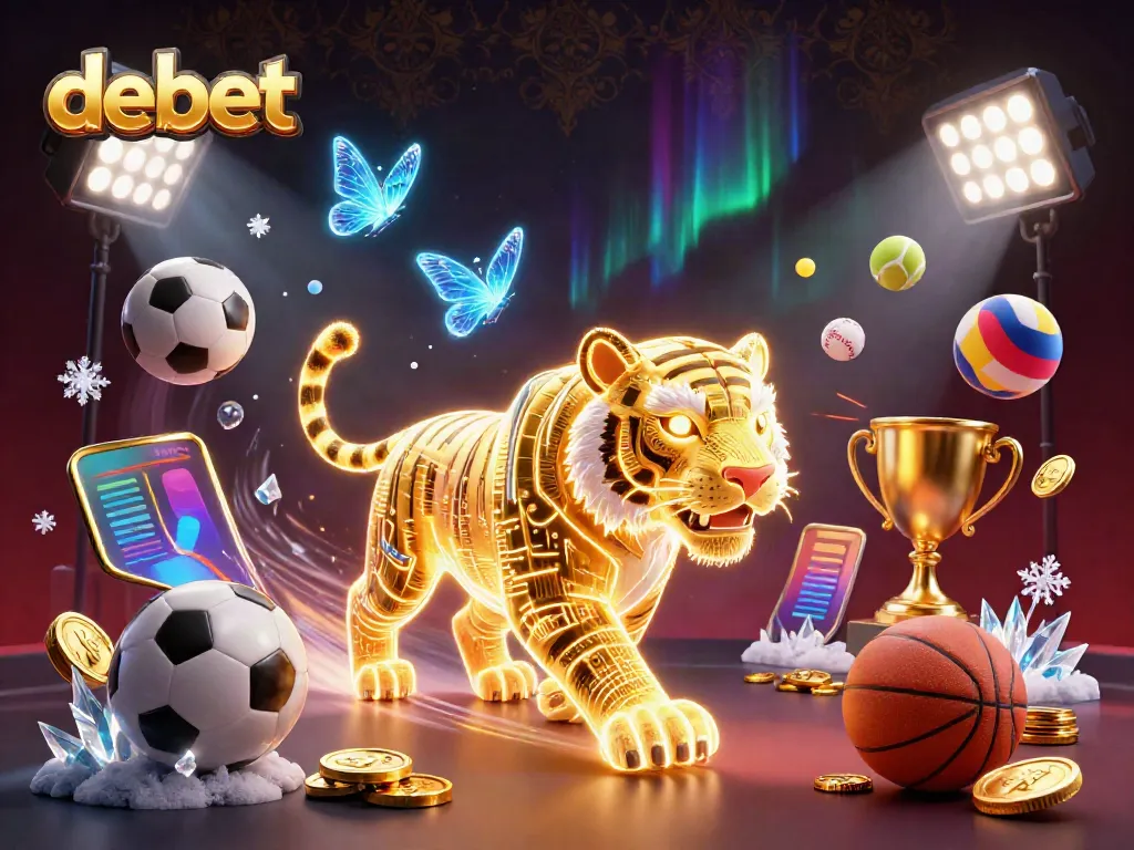 Experience thrilling sports betting with debet in a vibrant digital casino atmosphere.