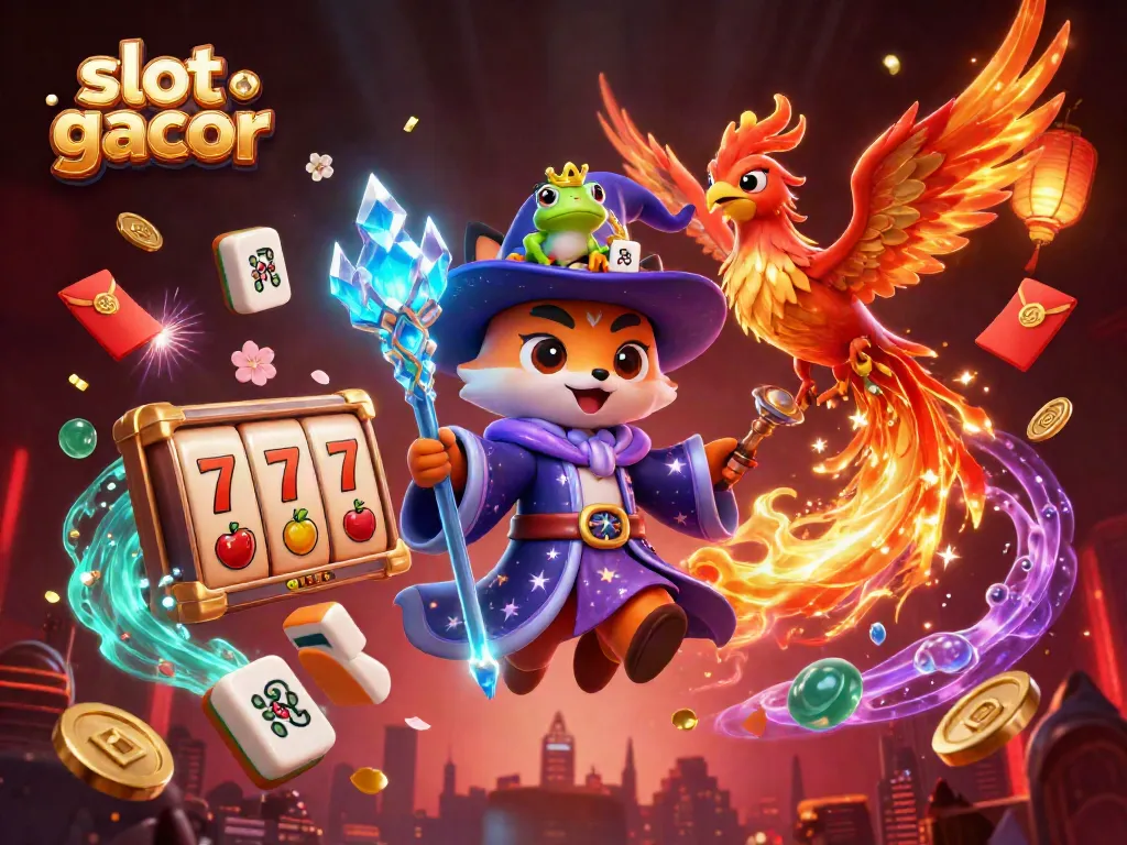 Experience thrilling gameplay with slot gacor as a wizard fox and fiery phoenix ignite the scene.