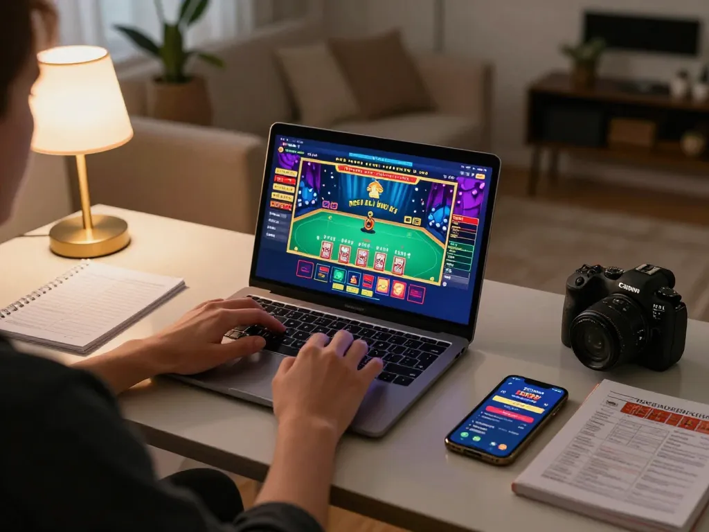 Experience intense gameplay at MB66 with a vibrant live blackjack session in a cozy home setting