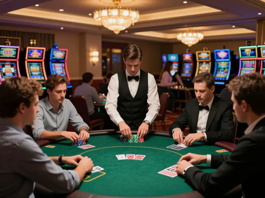 Exciting poker gameplay at MK8th casino with strategic betting and intense players.
