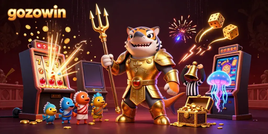 Experience thrilling wins at gozowin with our vibrant underwater casino scene filled with dynamic elements!