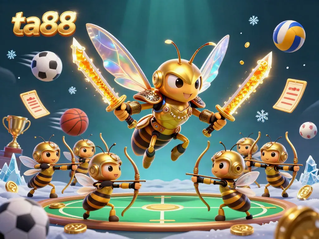 Experience the thrilling action at ta88 with a golden hornet samurai amidst dynamic sports betting elements.