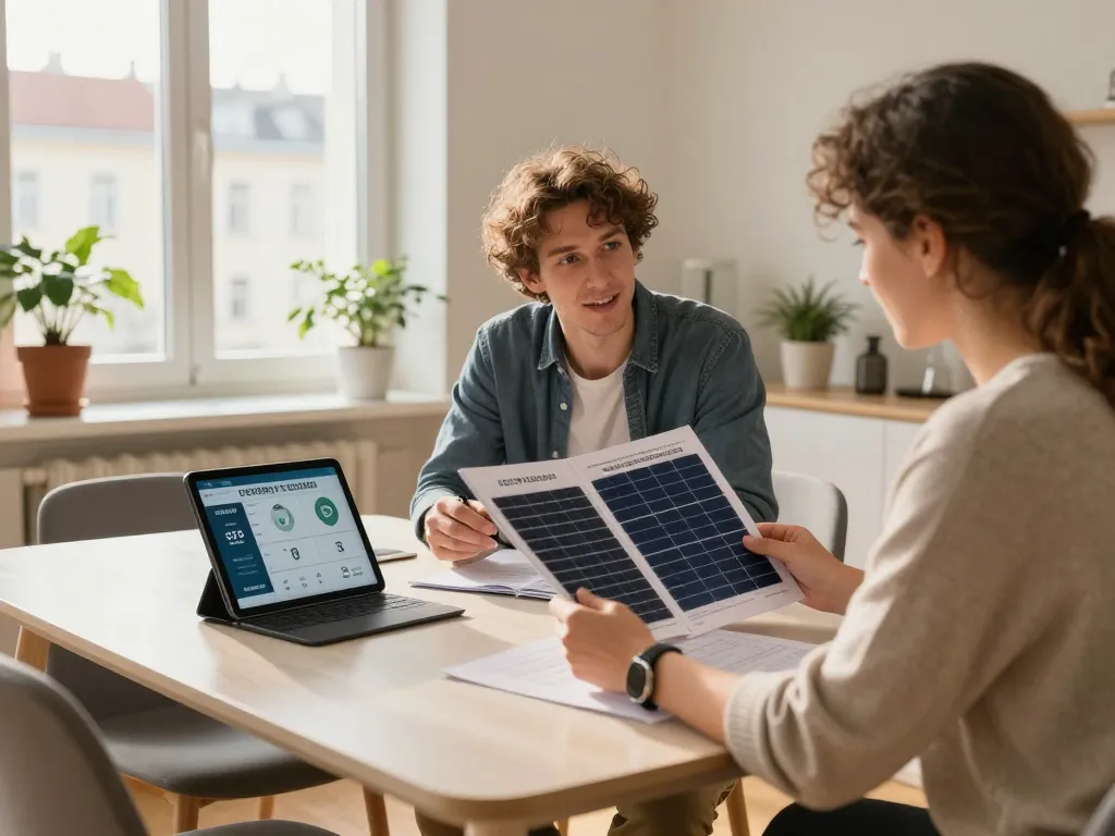 Erkundung von Solarlösungen zu Hause in Wien, Untersuchung von Solar Wien-Broschüren und Einsparrechner