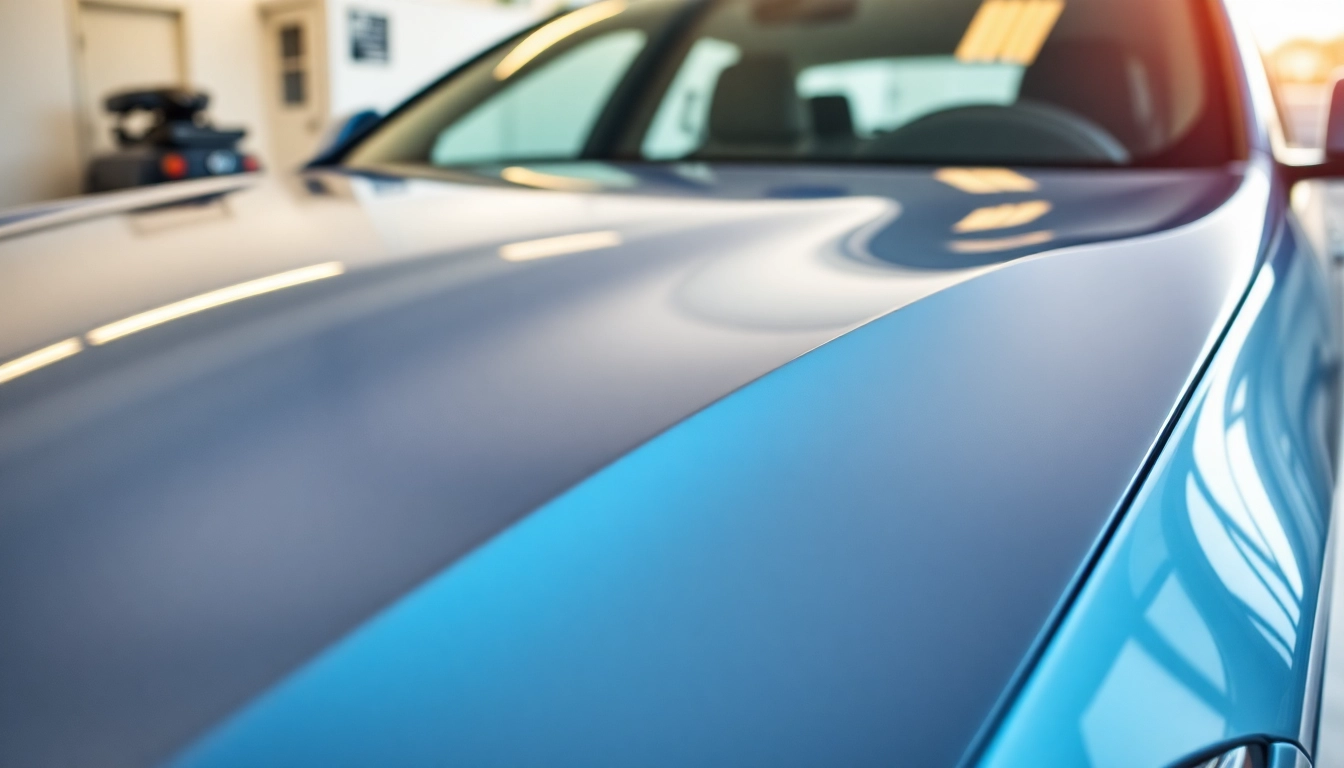 Professionelle Auto Detailing Bayern, glänzendes Auto vor einer klaren Kulisse, perfekter Lack und Reinigung sichtbar.