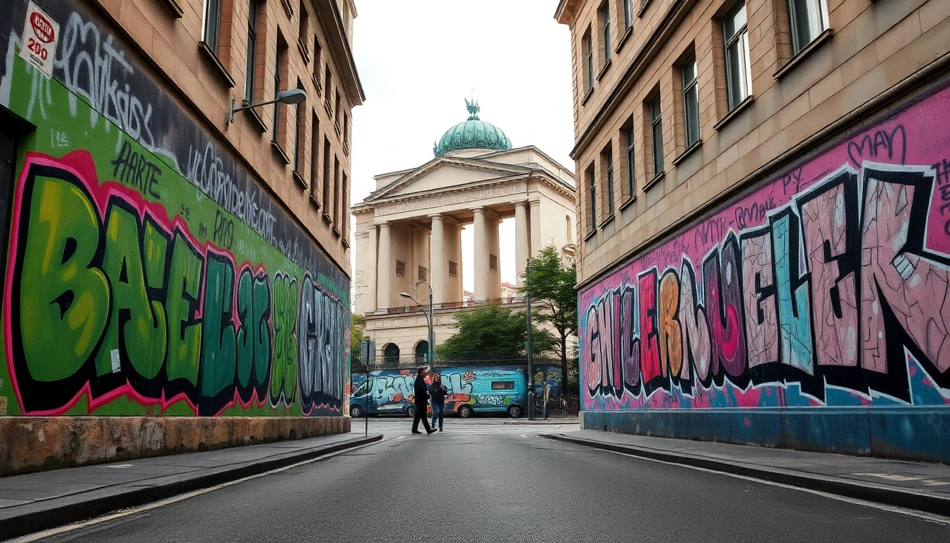 Entdecken Sie lebendige Graffiti Berlin-Wandgemälde auf urbanen Straßen voller Kreativität.