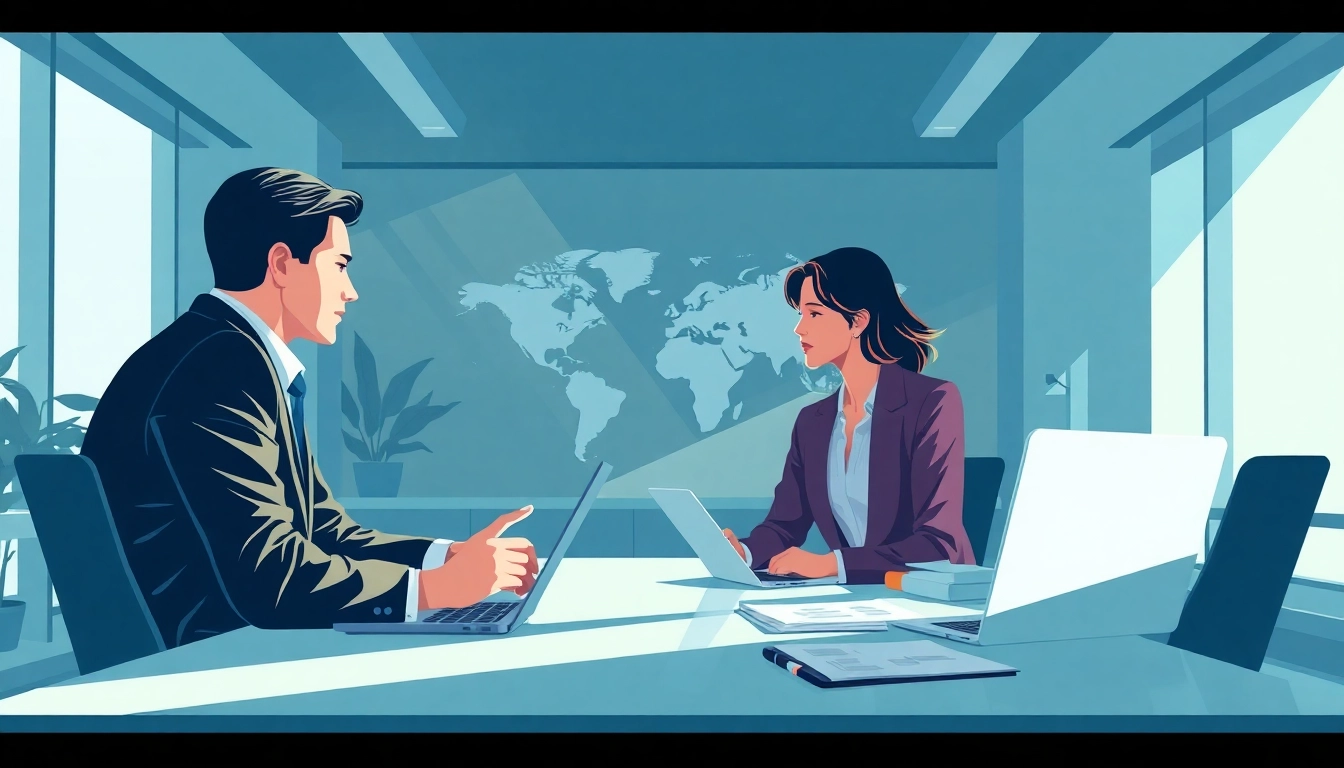 Headhunter Finance facilitating a strategic candidate meeting in a modern office.