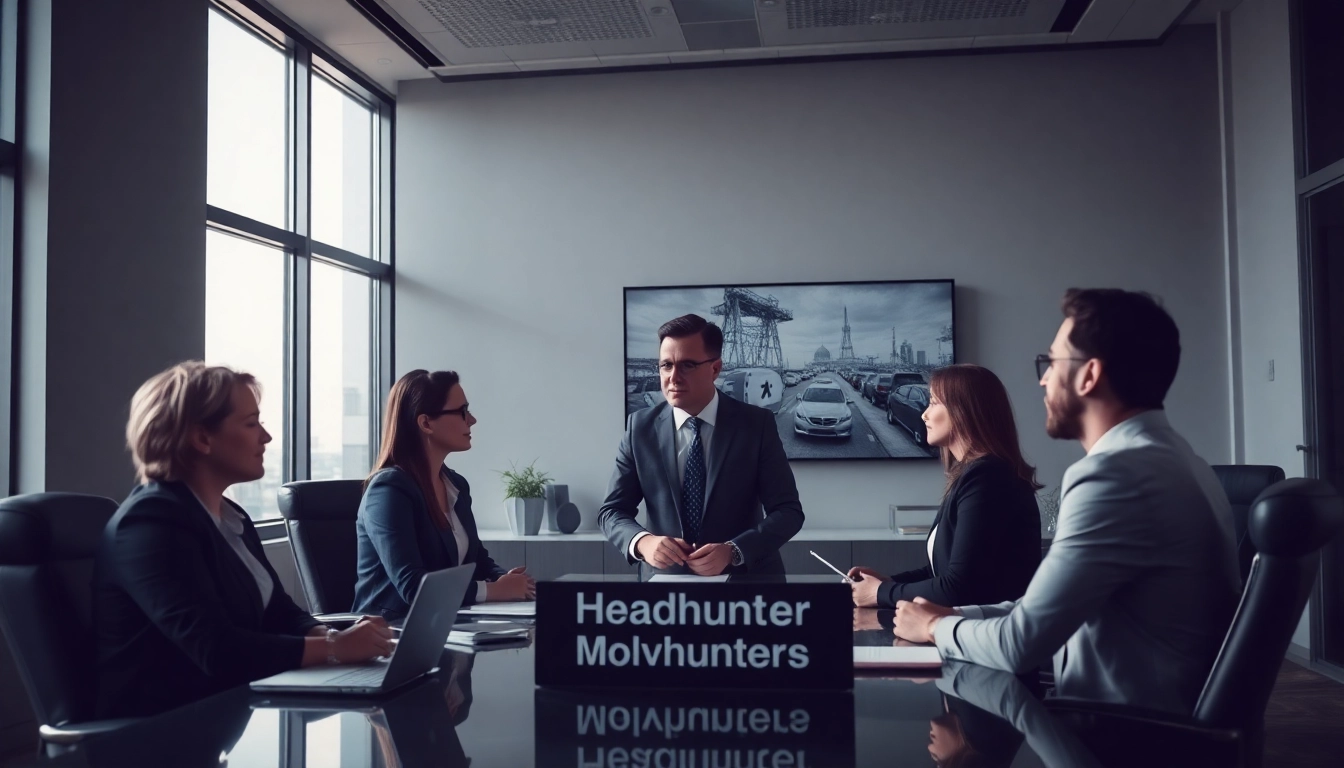 Headhunter Wolfsburg führt ein inspirierendes Bewerbungsgespräch mit Kandidaten im modernen Büro.