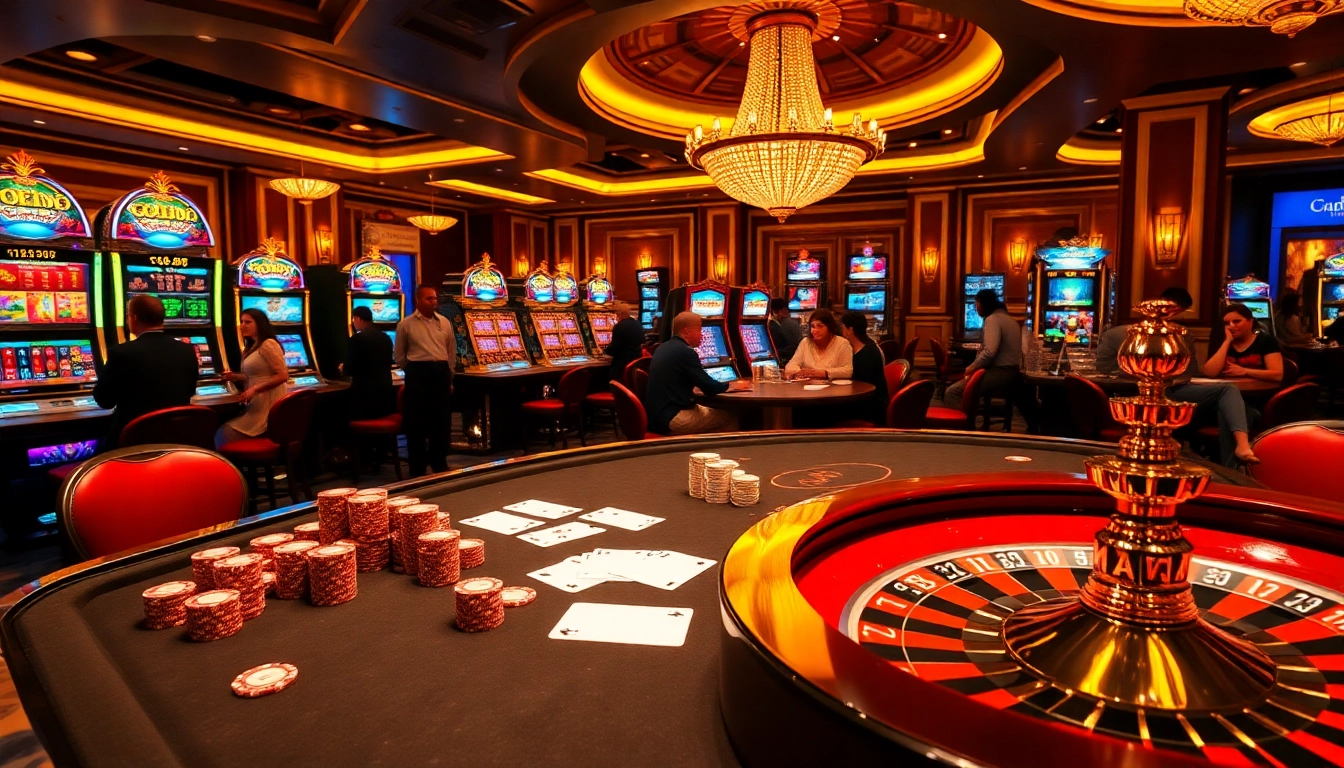 SODO 66 casino scene showcasing exciting poker and roulette action with vibrant players.
